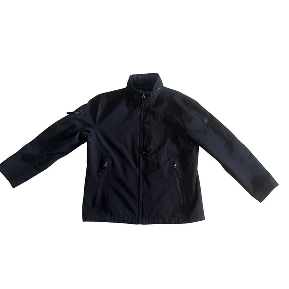 Men L Tumi Tech Micro Bonded Zip Front Black Jacket Water-Resistant Insulated - Picture 1 of 5